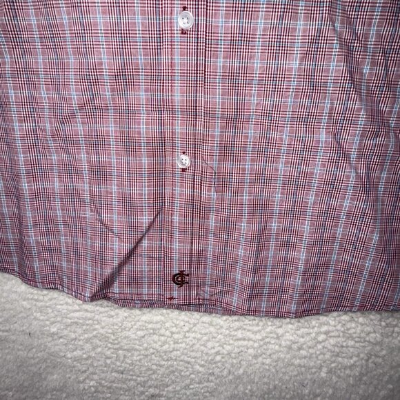 Cody James Core Plaid Shirt Mens Small Long Sleeve Button Down Red White Blue - Picture 5 of 9